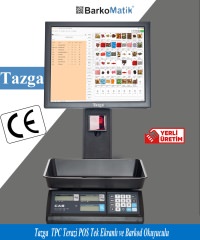 TAZGA TPC- POS TERAZİ / TEK EKRAN / BARKOD OKUYUCU / PROGRAMLI - 1